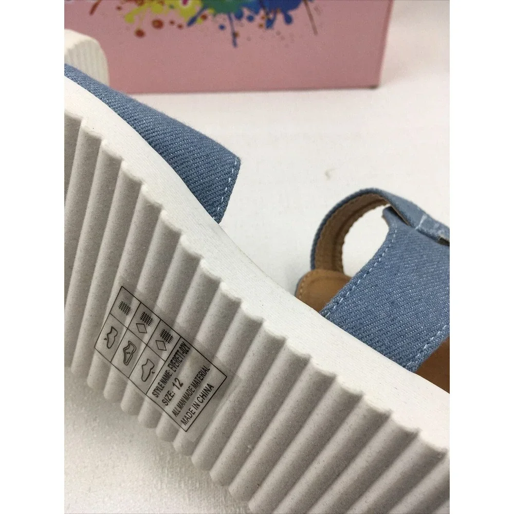 krazy kicks‎ girl blue jeans sandals size 12